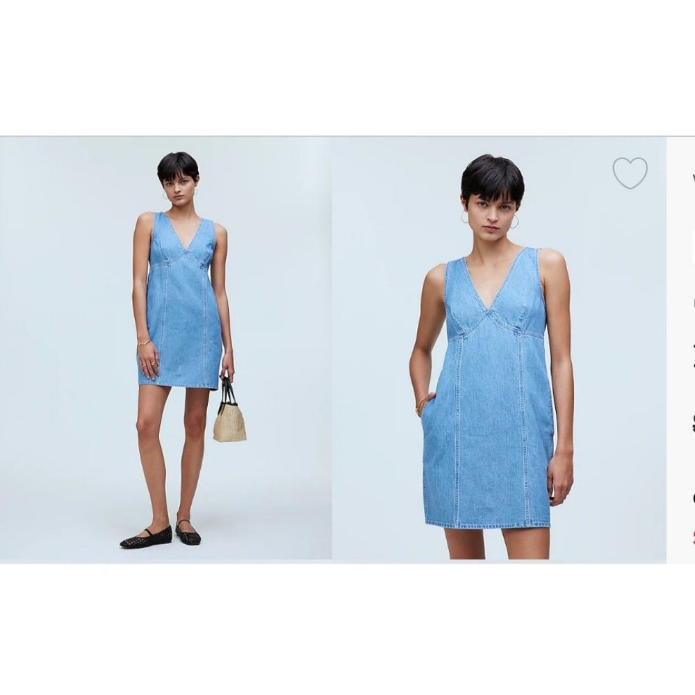 Madewell $118 The Ariana Mini Dress in Denim Size M NR341